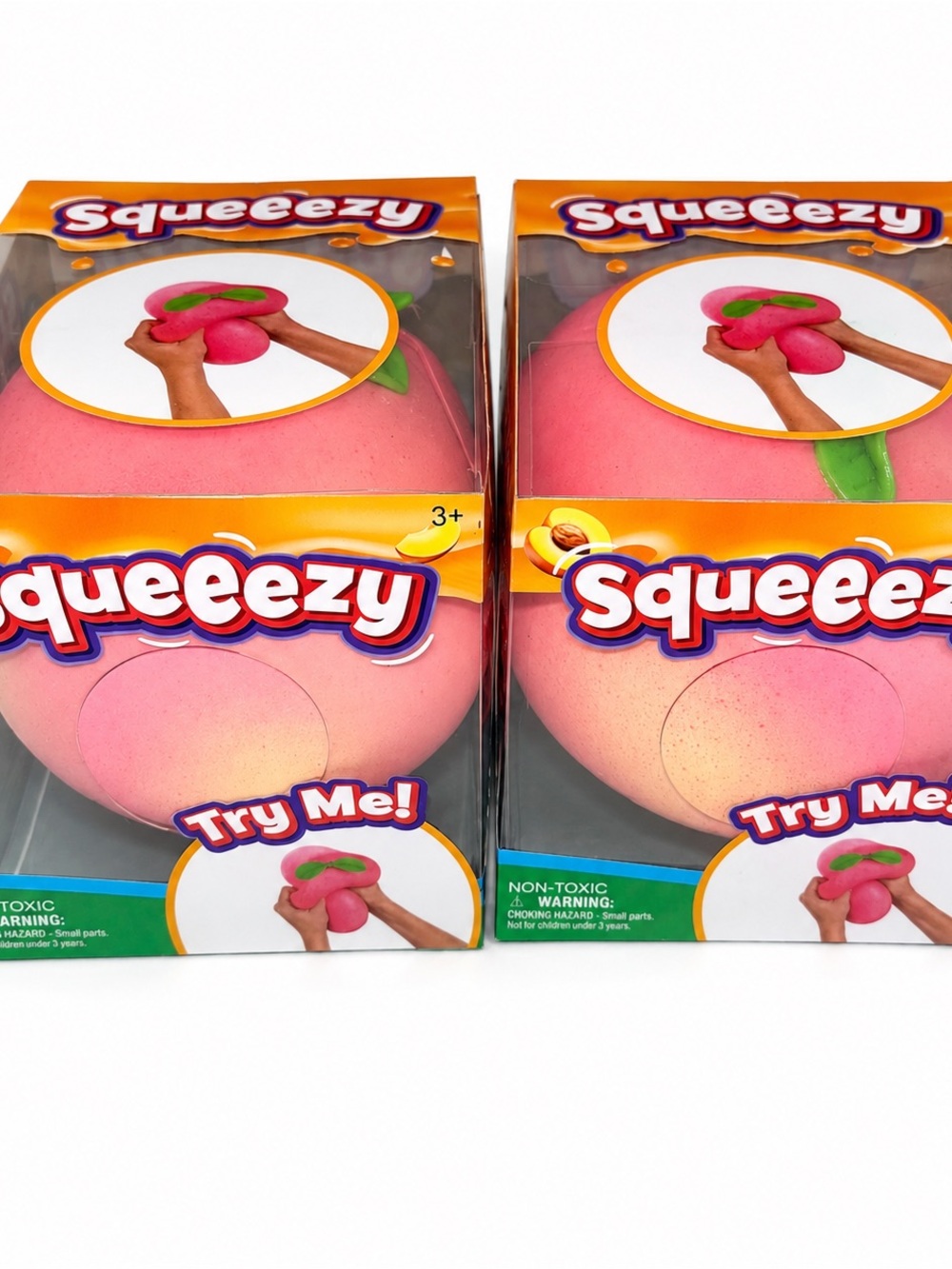 2 Jumbo Squeezy Pink Peach Plush Squishy Toy by